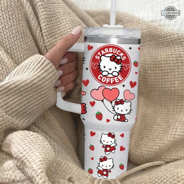 starbucks valentines cups 2024 x hello kitty sanrio 40oz stanley tumbler dupe the melody stainless steel tumbler 40 oz with handle pink valentines day gift for couple laughinks 2