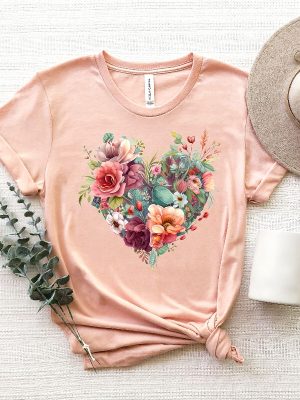 Wildflower Floral Shirt Flower Heart Shirt Womens Flower Shirt Boho Shirt Botanical Shirt Nature Lover Shirt Spring Shirts For Women Unique revetee 2