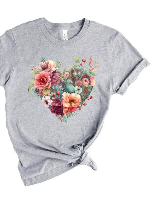 Wildflower Floral Shirt Flower Heart Shirt Womens Flower Shirt Boho Shirt Botanical Shirt Nature Lover Shirt Spring Shirts For Women Unique revetee 4