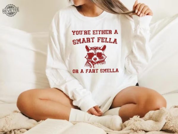 Are You A Smart Fella Or Fart Smella Retro Cartoon Shirt Weird Sweater Meme Shirt Trash Panda Shirt Trending Shirts Gift For Friends Unique revetee 5