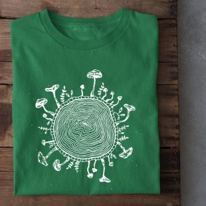 Mushroom Tree Ring Shirt Magic Mushroom Nature Printed T Shirt Botanical Plant Outdoor Camping Tee Mushrooms Shrooms Forest Graphic Tops Unique revetee 2