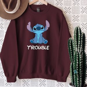 stitch and angel matching hoodies sweatshirts tshirts funny couple shirts where i go trouble follows tee disney couple matching outfits valentines day gift laughinks 4