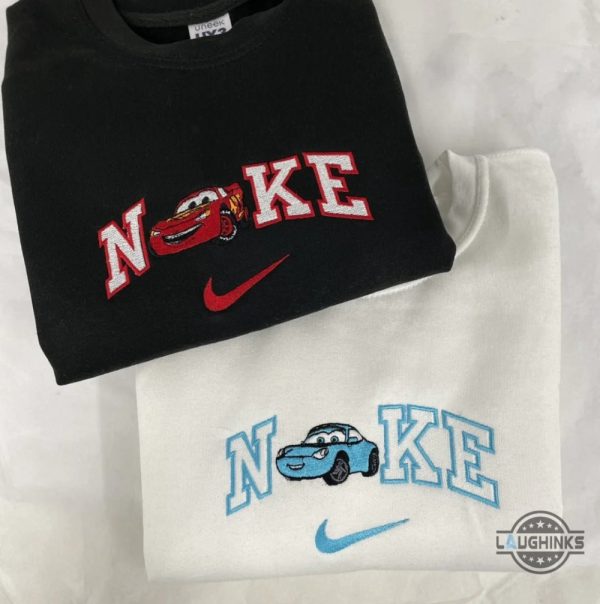 mcqueen hoodie sweatshirt tshirt embroidered nike lightning mcqueen and sally cars tshirt couple matching outfits disney embroidery tees valentines day gift laughinks 1