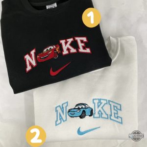mcqueen hoodie sweatshirt tshirt embroidered nike lightning mcqueen and sally cars tshirt couple matching outfits disney embroidery tees valentines day gift laughinks 2
