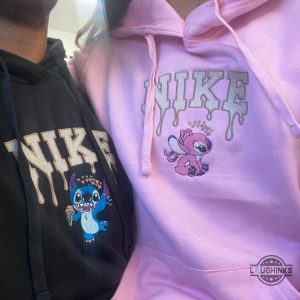 stitch disney shirt sweatshirt hoodie embroidered unique stitch and angel tshirts couple matching outfits matching embroidery shirts valentines day gift laughinks 4