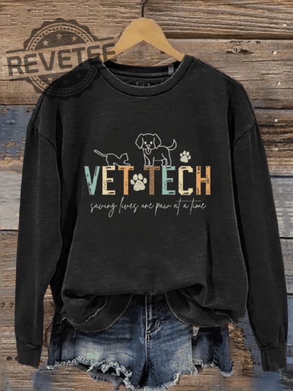 Vet Tech Art Design Print Casual Sweatshirt Et Tech Art Design Print Casual Hoodie Sweatshirt Longsleeve Unique revetee 1