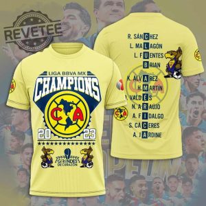 Club America Liga Bbva Mx Champions 2023 Shirt Hoodie Sweatshirt 3D All Over Printed revetee 2