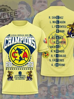 Club America Liga Bbva Mx Champions 2023 Shirt Hoodie Sweatshirt 3D All Over Printed revetee 2