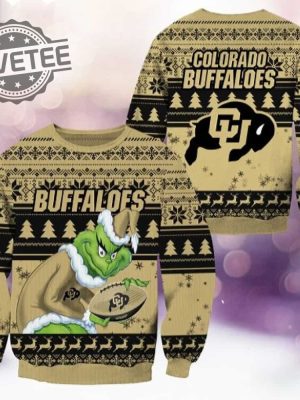 Buffaloes Grnch Christmas Ugly Sweater Hoodie Sweatshirt 3D All Over Printed Unique revetee 2