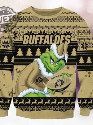 Buffaloes Grnch Christmas Ugly Sweater Hoodie Sweatshirt 3D All Over Printed Unique revetee 4