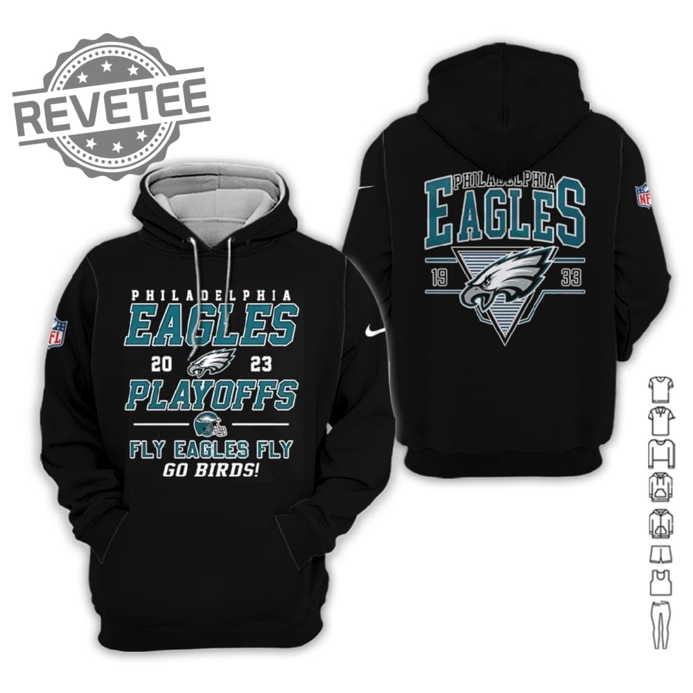 Eagles 2023 Playoffs Fly Eagles Fly Go Birds Hoodie Hoodie Sweatshirt 3D All Over Printed Unique