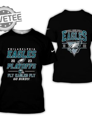 Eagles 2023 Playoffs Fly Eagles Fly Go Birds Hoodie Hoodie Sweatshirt 3D All Over Printed Unique revetee 2