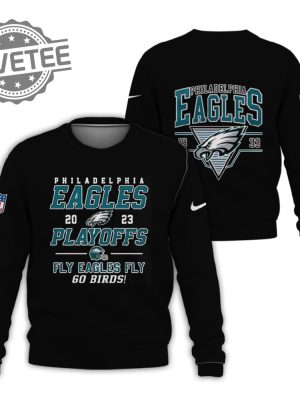 Eagles 2023 Playoffs Fly Eagles Fly Go Birds Hoodie Hoodie Sweatshirt 3D All Over Printed Unique revetee 3