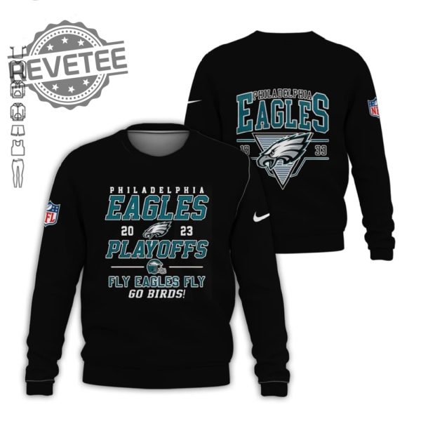 Eagles 2023 Playoffs Fly Eagles Fly Go Birds Hoodie Hoodie Sweatshirt 3D All Over Printed Unique revetee 3