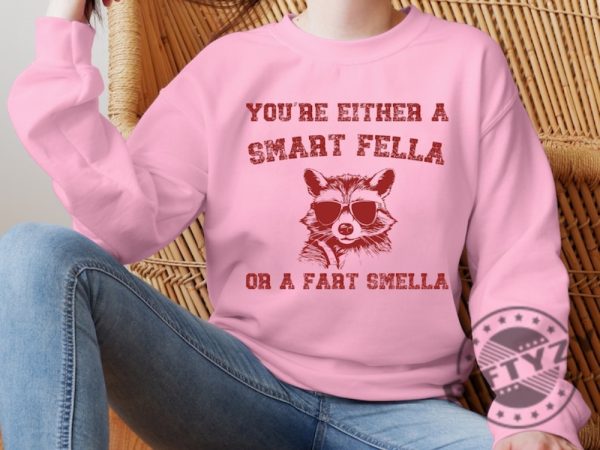 Are You A Smart Fella Or Fart Smella Retro Cartoon Shirt Weird Sweater Meme Tshirt Trash Panda Hoodie Trending Shirts Gift For Friends giftyzy 3