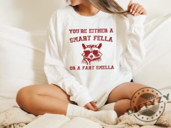 Are You A Smart Fella Or Fart Smella Retro Cartoon Shirt Weird Sweater Meme Tshirt Trash Panda Hoodie Trending Shirts Gift For Friends giftyzy 5