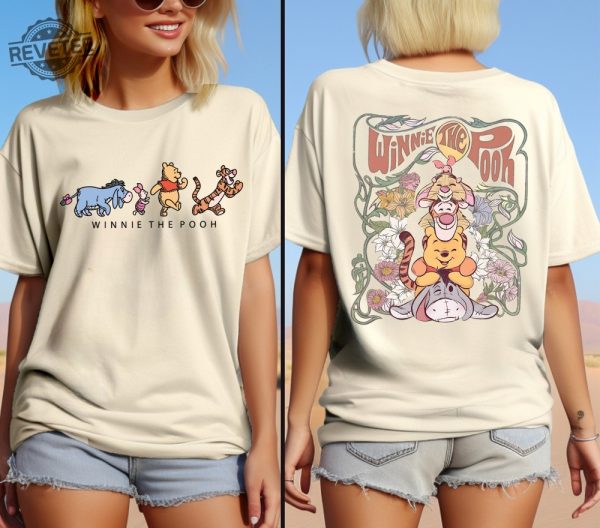 Retro Winnie The Pooh And Friends Sweatshirt Disney Winnie The Pooh Shirt Disney Pooh Bear 2 Side Shirt Disneyland Classic Pooh And Co Unique revetee 4