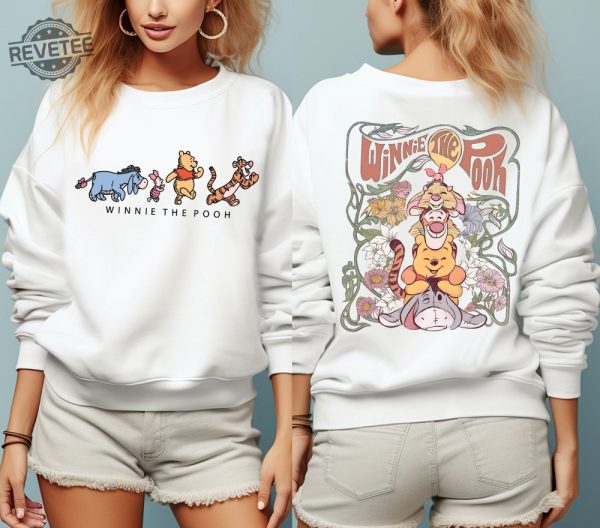 Retro Winnie The Pooh And Friends Sweatshirt Disney Winnie The Pooh Shirt Disney Pooh Bear 2 Side Shirt Disneyland Classic Pooh And Co Unique revetee 5