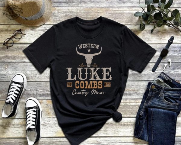 Luke Combs Est 1990 T Shirt Concert Shirt Western Luke Combs Bullhead Tour 2023 Merch Country Music Fan Cowboy Combs Shirt Gift For Her Unique revetee 3 1