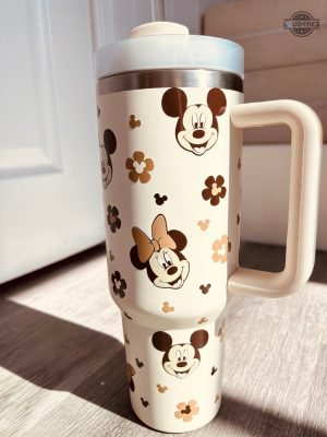 mickey tumbler with minnie mouse 40oz stainless steel stanley tumbler dupe cup with handle 40 oz classic disney movie gift laughinks 1