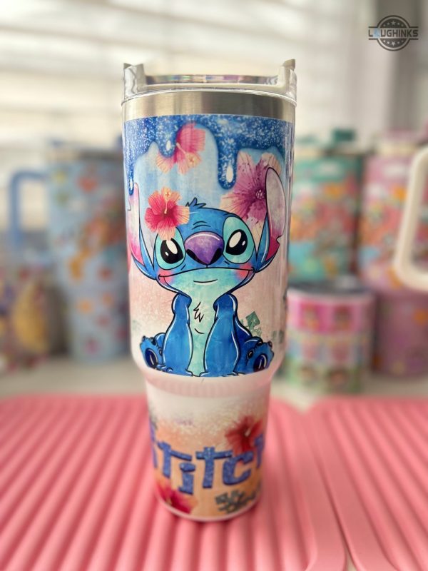 stitch cups lilo and stitch 40oz stainless steel stanley tumbler dupe cup with handle 40 oz disney gift for movie lover laughinks 1 2