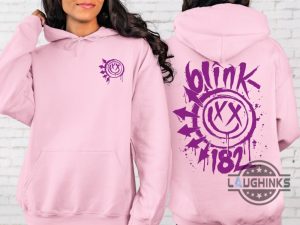 blink 182 sweatshirt tshirt hoodie mens womens 2 sided blink 182 2024 tour shirts smile face music tee vintage rock band gift for fans laughinks 1