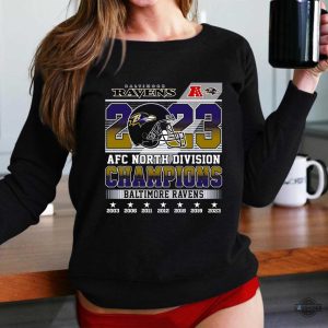 ravens afc north champions shirt sweatshirt hoodie mens womens 2023 afc north division championship baltimore ravens tshirt football gift for fans laughinks 2