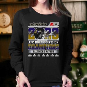 ravens afc north champions shirt sweatshirt hoodie mens womens 2023 afc north division championship baltimore ravens tshirt football gift for fans laughinks 4