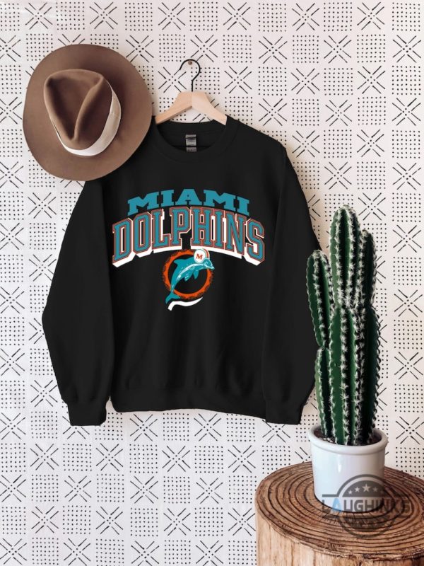 miami dolphins crewneck sweatshirt tshirt hoodie mens womens football crew neck shirts vintage miami dolphins nfl game day gift for fans laughinks 1