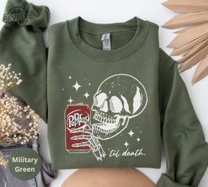 Till Death Dr Pepper Sweatshirt Skeleton Sweatshirt Halloween Sweater Cute Dr Pepper Shirt Skeleton Drinking Dr Pepper Sweatshirt Unique revetee 2