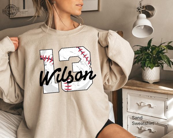 Custom Baseball Jersey Shirt Womens Custom Baseball Sweatshirt Personalized Baseball Mom Hoodie Custom Baseball Player Gifts Unique revetee 2