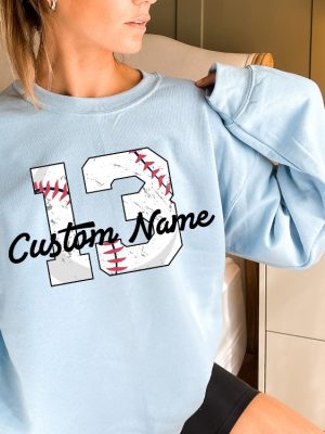 Custom Baseball Jersey Shirt Womens Custom Baseball Sweatshirt Personalized Baseball Mom Hoodie Custom Baseball Player Gifts Unique revetee 5