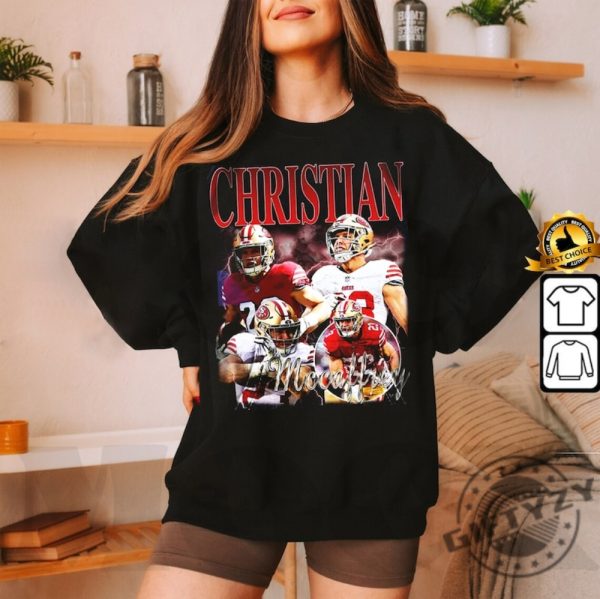 Christian Mccaffrrey Vintage Tshirt Running Back Unisex Sweatshirt Trendy Hoodie Retro 90S Fans Shirt giftyzy 2