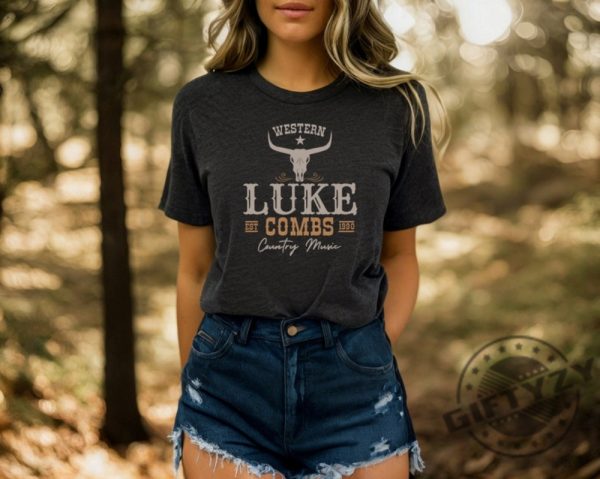 Luke Combs Est 1990 Shirt Concert Tshirt Western Luke Combs Bullhead Tour 2023 Hoodie Country Music Fan Sweatshirt Cowboy Combs Shirt giftyzy 1
