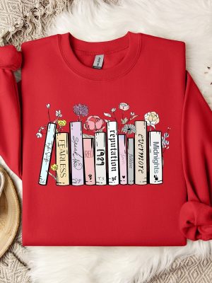 Taylor Version Swiftie Merch Sweater Cozy Album Book Stacks Edition Melodic Memories Collection Nostalgic Swiftie Holiday Apparel Unique revetee 4