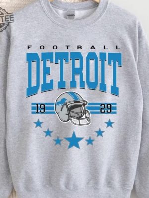 Vintage Detroit Football Sweatshirt Vintage Style Detroit Football Crewneck Sun Day Football Shirt Detroit Football Hoodie Fan Gifts Unique revetee 2