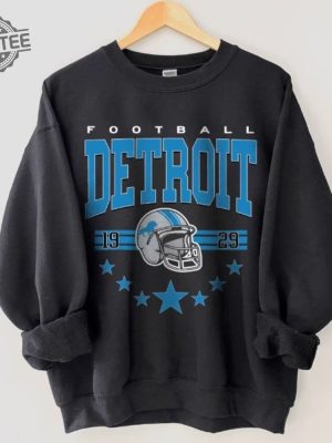 Vintage Detroit Football Sweatshirt Vintage Style Detroit Football Crewneck Sun Day Football Shirt Detroit Football Hoodie Fan Gifts Unique revetee 3