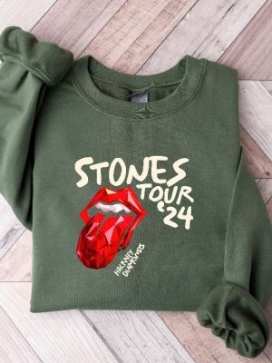 The Rolling Stones Hackney Diamonds Tour 2024 Schedule List Sweatshirt Rolling Stones 2024 Sweater Rock Band Shirt Rolling Stone Tour Unique revetee 3