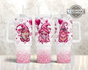 valentine gnomes cup 40 oz cute stanley valentines quencher tumblers 40oz gnome christmas happy valentines day gift xoxo stainless steel cups laughinks 1