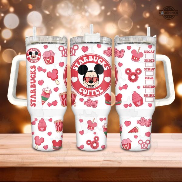 valentine mickey mouse starbucks stanley 40 oz mickey and minnie stainless steel tumbler 40oz valentines day gift for disney coffee lovers laughinks 1