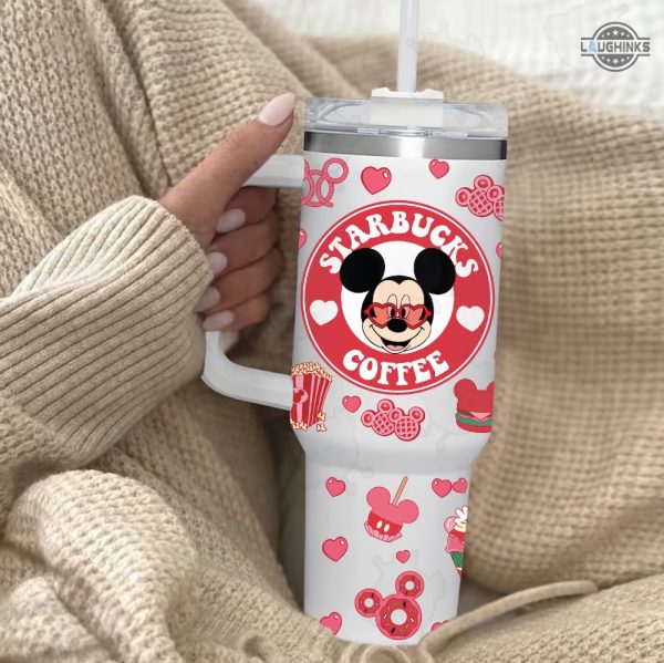 valentine mickey mouse starbucks stanley 40 oz mickey and minnie stainless steel tumbler 40oz valentines day gift for disney coffee lovers laughinks 2