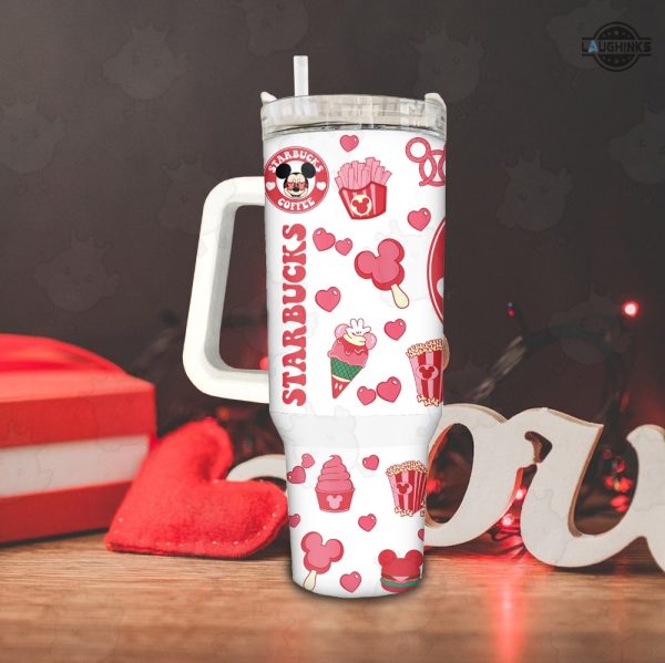 valentine mickey mouse starbucks stanley 40 oz mickey and minnie stainless steel tumbler 40oz valentines day gift for disney coffee lovers laughinks 4