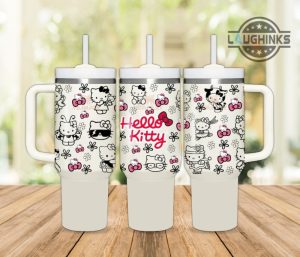 valentines day stanley tumbler 40 oz x hello kitty pink stainless steel cup 40oz variety of kitties tumbler sanrio valentines day gift for couples laughinks 1