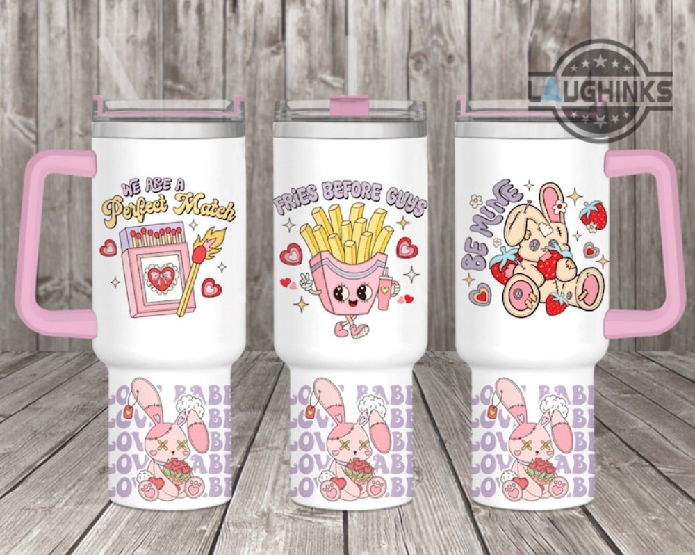 40oz Pink Stanley Checkered Tumbler Wrap Graphic by