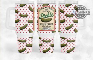 stanley pickle tumbler 40oz paint me green and call me a pickle because im done dillin with you people 40 oz insulated stainless steel cup laughinks 1