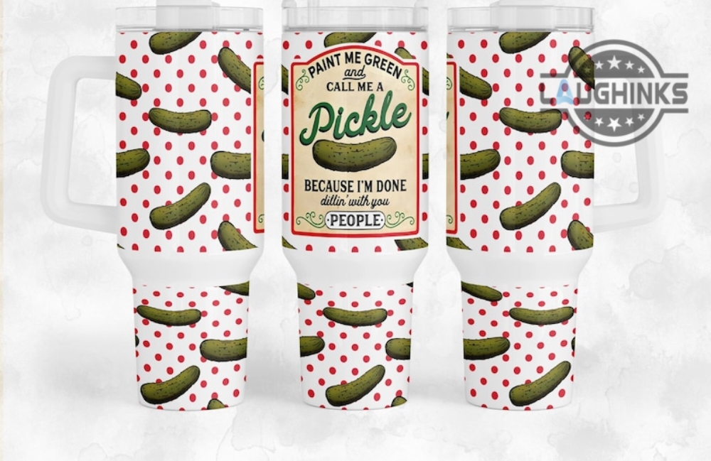 Stanley Pickle Tumbler 40Oz Paint Me Green And Call Me A Pickle Because Im Done Dillin With You People 40 Oz Insulated Stainless Steel Cup