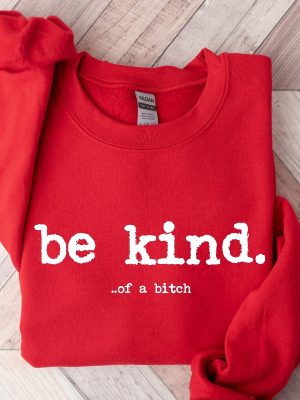 Be Kind Of A Bitch Sweatshirt Funny Sweatshirt Funny Gift Sarcatic Shirt Sarcastic Gift Be Kind Funny Quote Shirt Typerwriter revetee 3