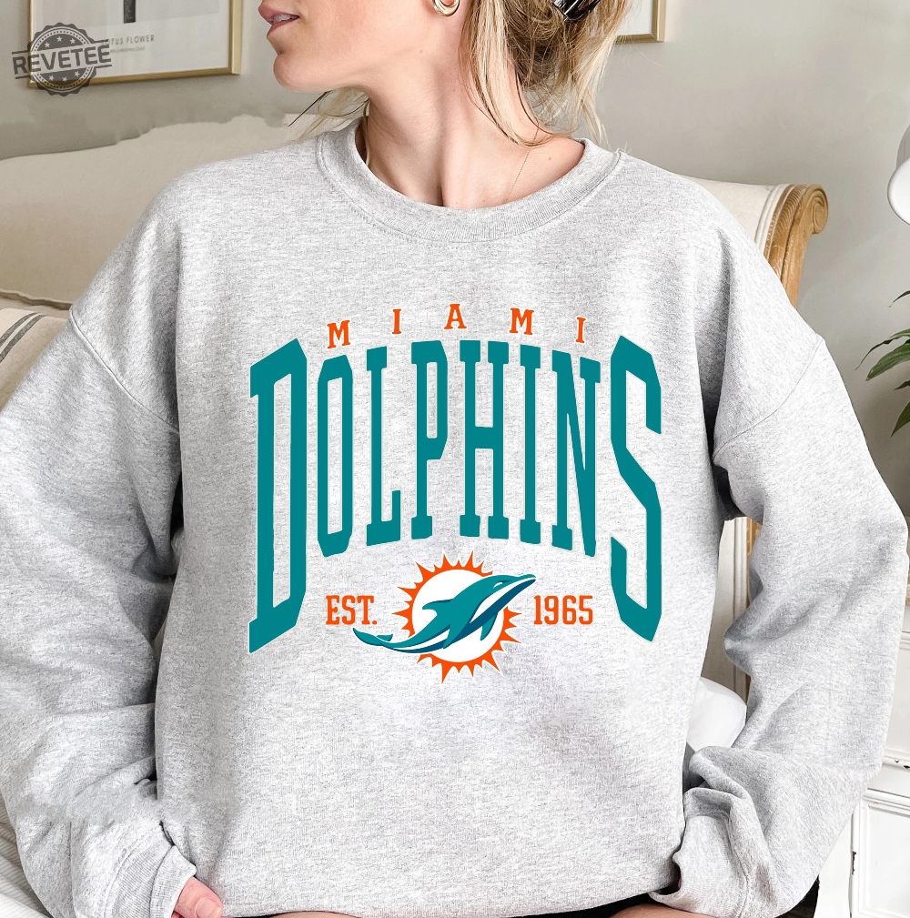 Vintage Miami Football Crewneck Sweatshirt Dolphins Fan Gift Retro Miami Football Hoodie Dolphins Team Tshirt Miami Football Apparel