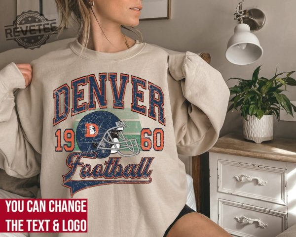 Denver Football Sweatshirt Denver Football Shirt Vintage Style Denver Football Sweatshirt Denver Fan Gift Sunday Football revetee 2