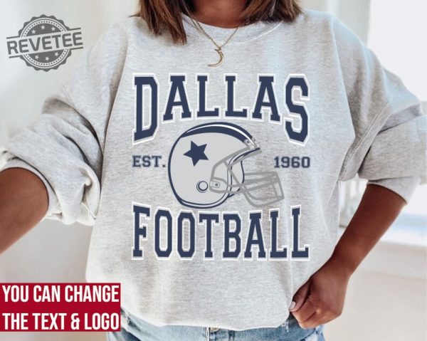 Dallas Football Sweatshirt Dallas Football Shirt Vintage Style Dallas Football Sweatshirt Dallas Fan Gift Sunday Football revetee 3